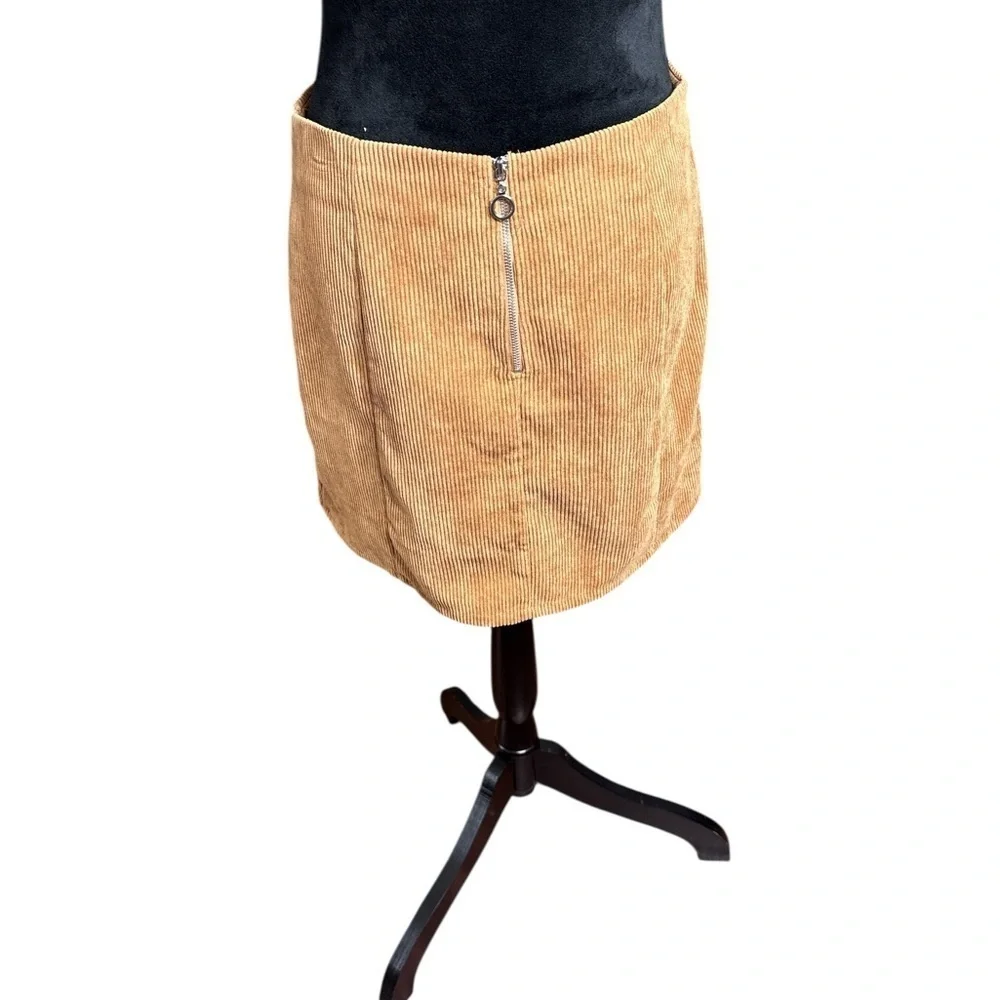 Honey Punch Tan Corduroy Mini Skirt Size L | Lined | Retro 90s Y2K Style